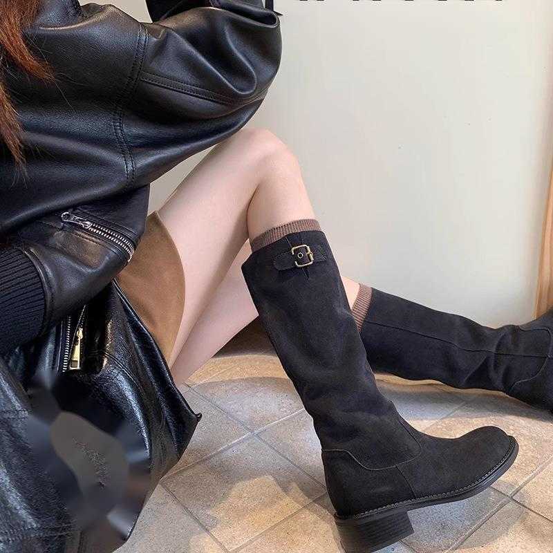 CMM Instant Release s Maillard Round Head Buckle Strap Thick Enough to Keep Up Knees Long Boots Pile Up Knight Boots