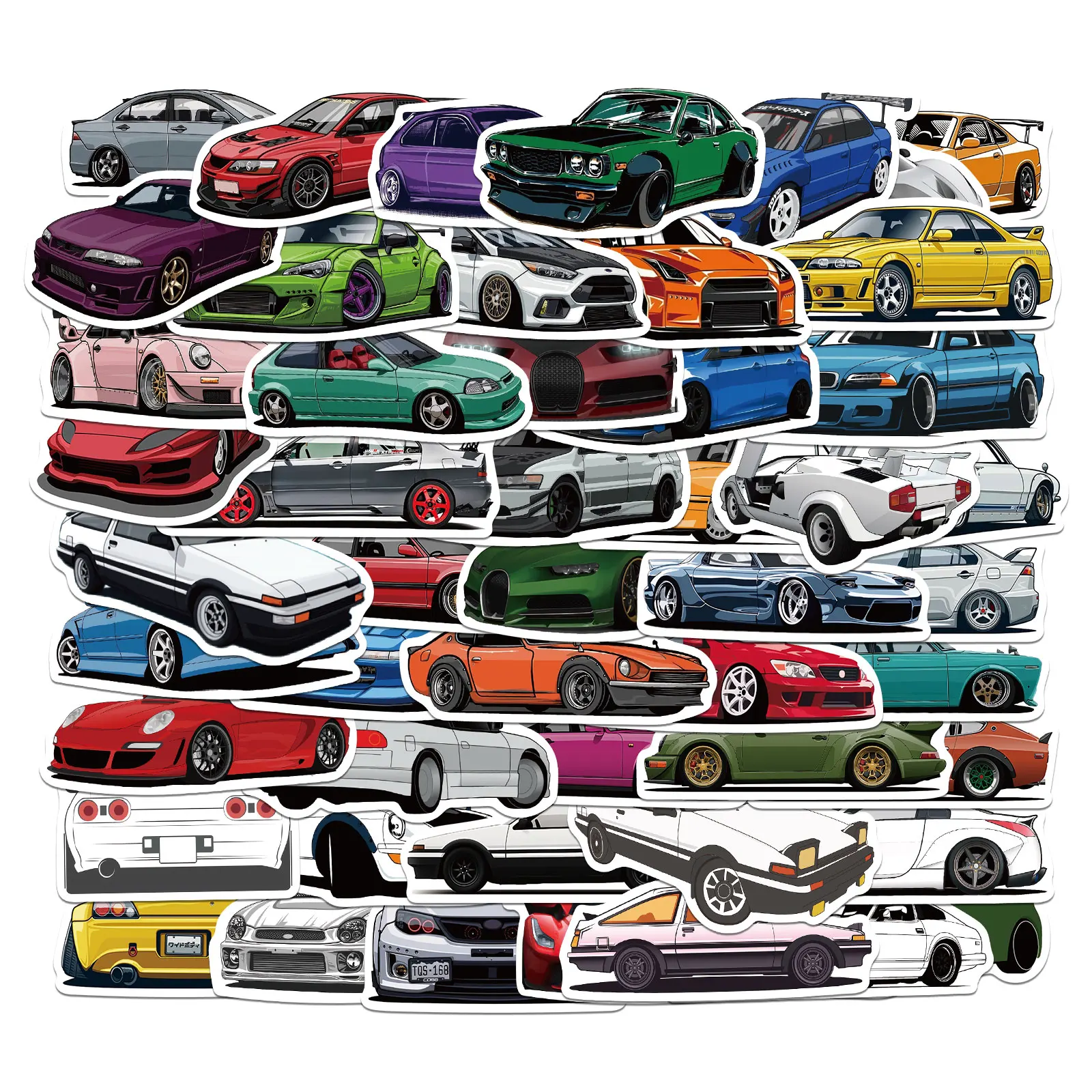 10/50/100PCS Various JDM Car Brand Motorcycle 2025 Stickers new For Refrigerator Helmet DIY Gift Box Bicycle Guitar Notebook Skate