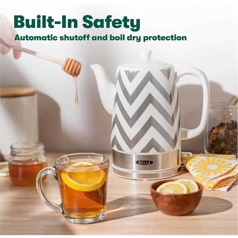 Electric kettle and teapot ceramic water heater with detachable switch base automatic shut-off and boiler drying protection 1.5 liters Y241102