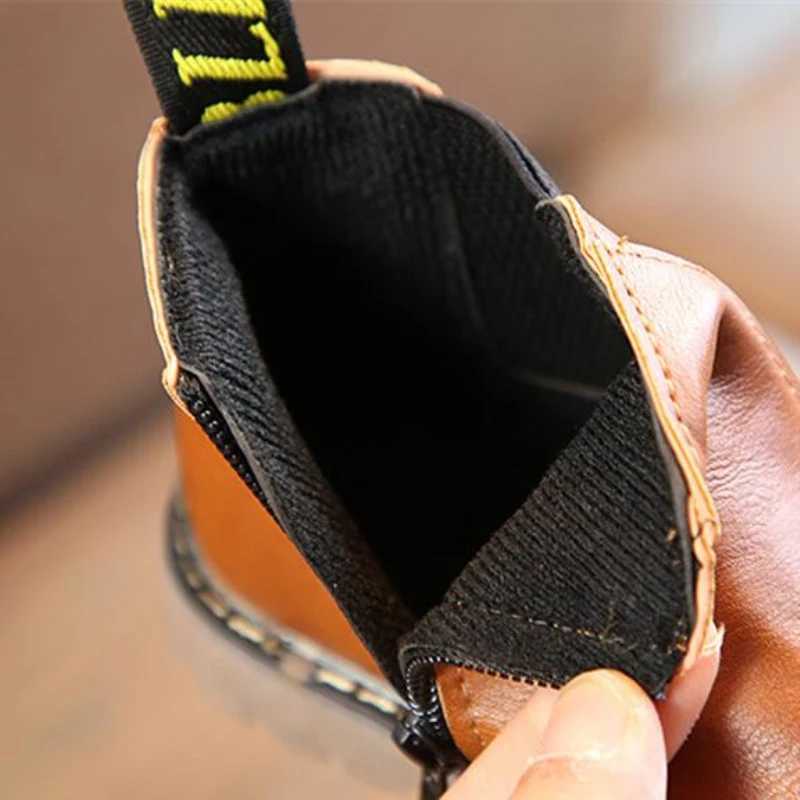 Childrens fashion boots with zipper big boys snow boots PU leather sports shoes Botas girls boots boys shoes M241102