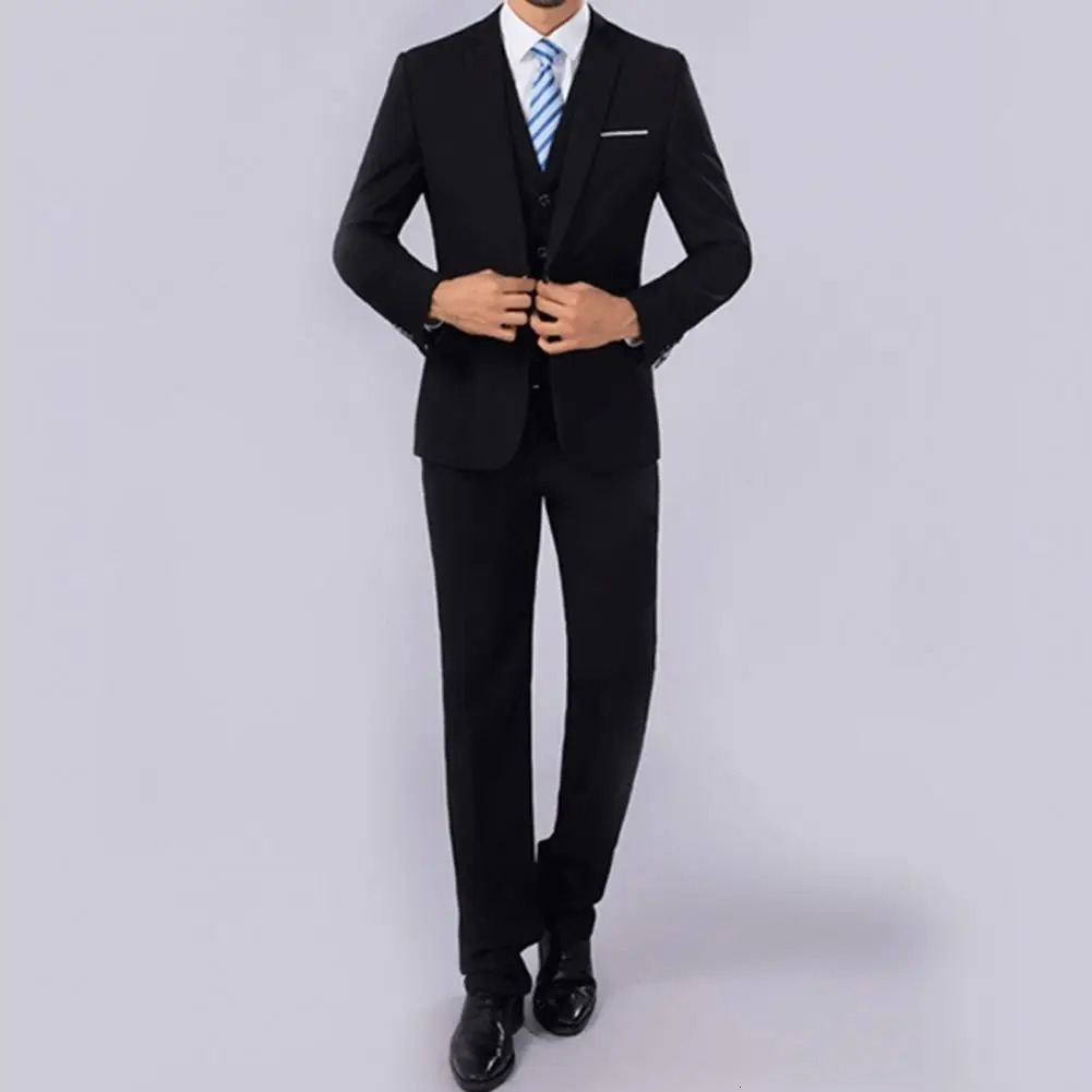 One Button Suit Soft Wellknit Handsome Slim Fit Business Leisure Tailored Wide Application 241024