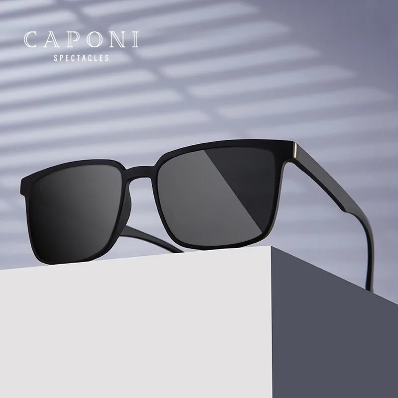 Caponi Mens Sunglasses Polarized Classic n Protective Glasses Mens Outdoor Driving Sunglasses CP6199 241031