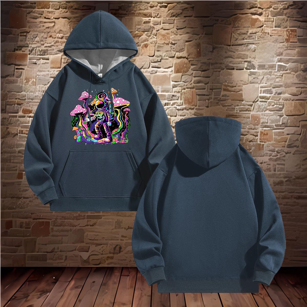 Brand Unisex Sweatshirts Breathable Hooded Collar Loose Hoodie for Man Woman Floral Print Top Hoodie Sport Thick Plush