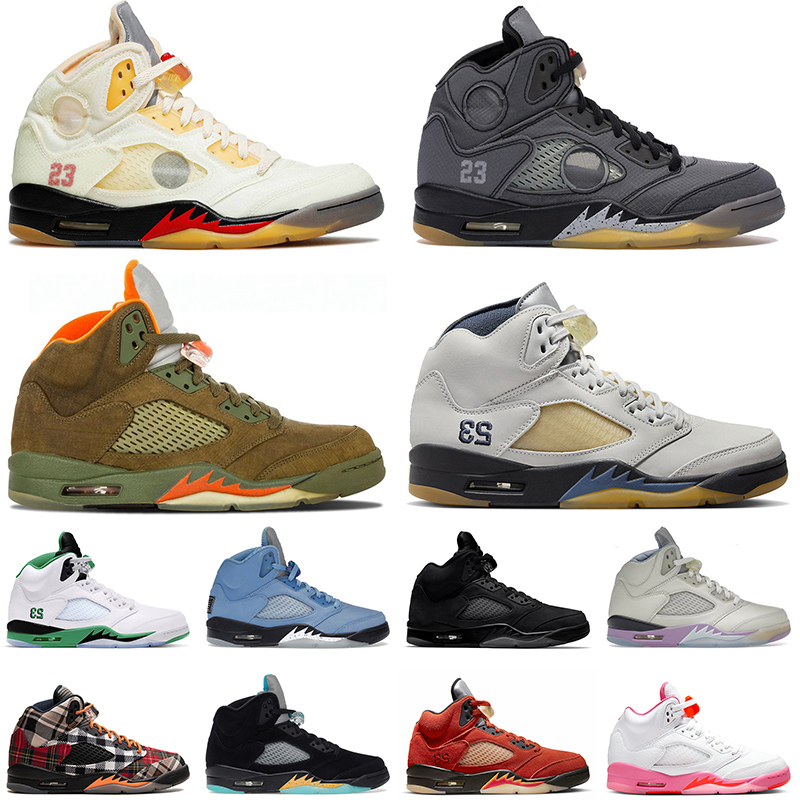 5 5 Basketball Shoes Unc Black Muslin Fire Red Olive Aqua DJ Khaled x We The Best Lucky Green Pinksicle Safety Orange Expression trainers sneaker