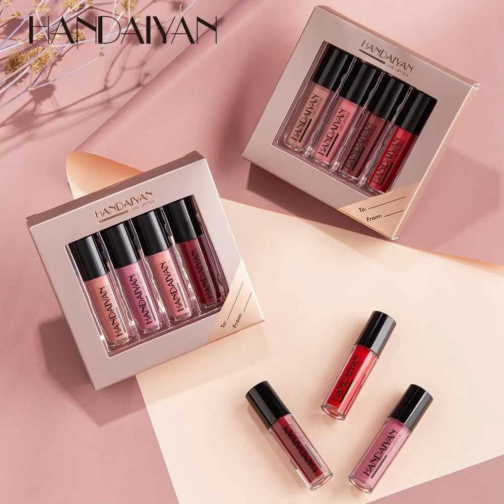 4pcs Lip Gloss Series Makeup Set Suitable for Girls Micro Smooth Lip Gloss Soft Liquid Durable Lip Gloss Set W241101