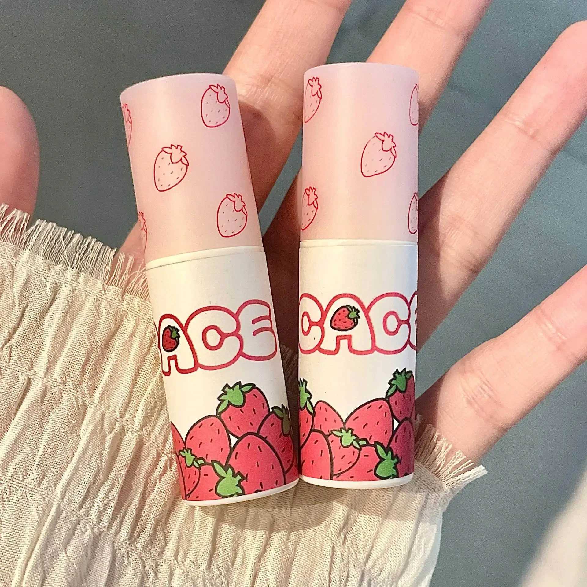 6-color brown pink lipstick matte liquid lipstick cute strawberry waterproof velvet nude red lip mud cheek red tone cosmetics W241101