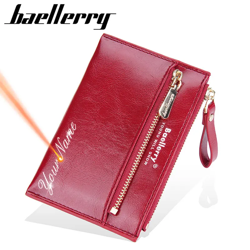 2023 Baellerry New Short new Women Wallets Name 2025 Engraved Card Holder Zipper Female Purse Simple Coin Pocket Kpop Women's Wallet