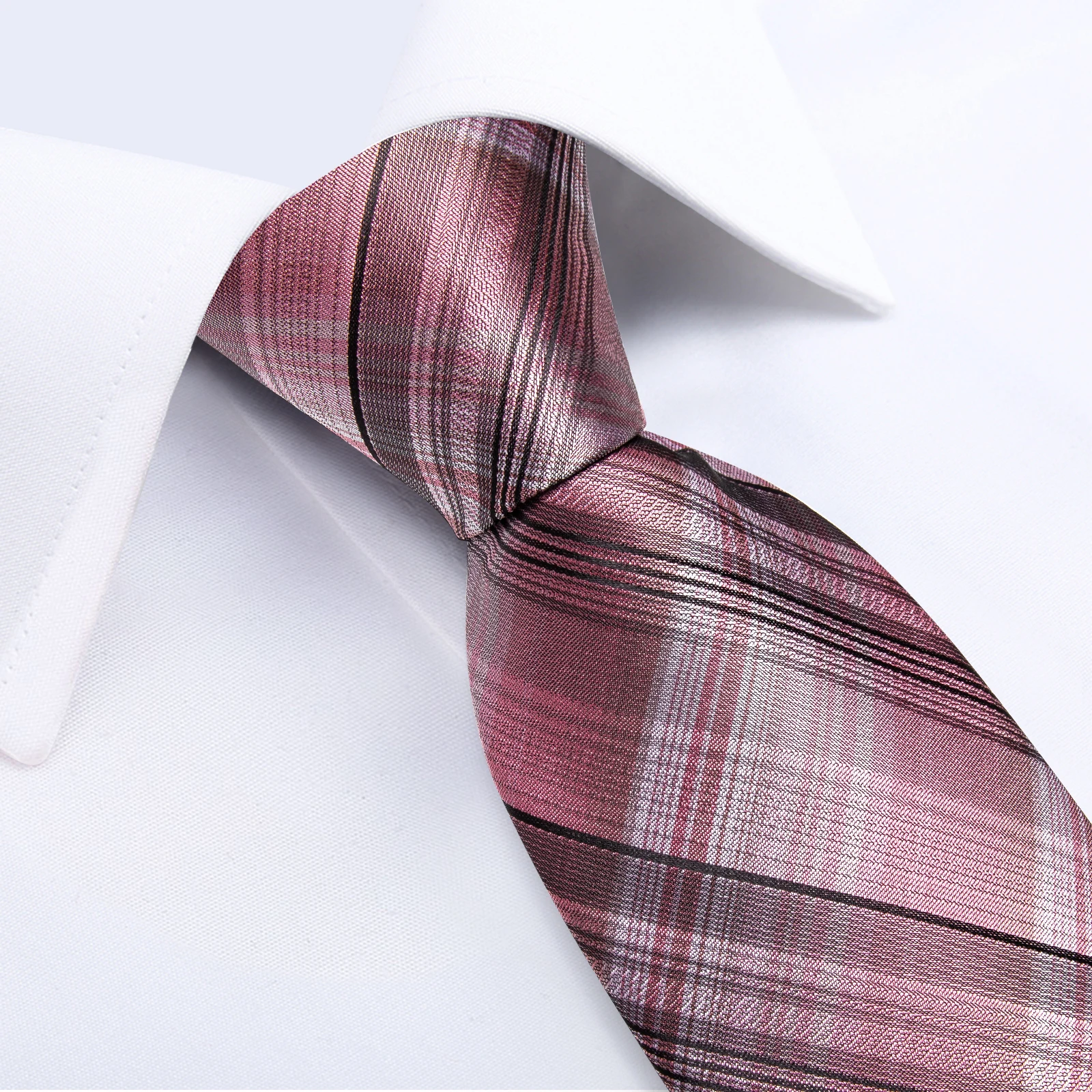 160cm Length Men's Silk Tie Set Handkerchief Cufflinks Wedding Party Accessories Neck Ties Gift for new 2025 Men Wholesale DiBanGu