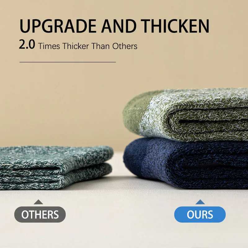 5 Pairs Merino Wool For Men Super Thick Hiking Thermal For Cold Weather LX241102