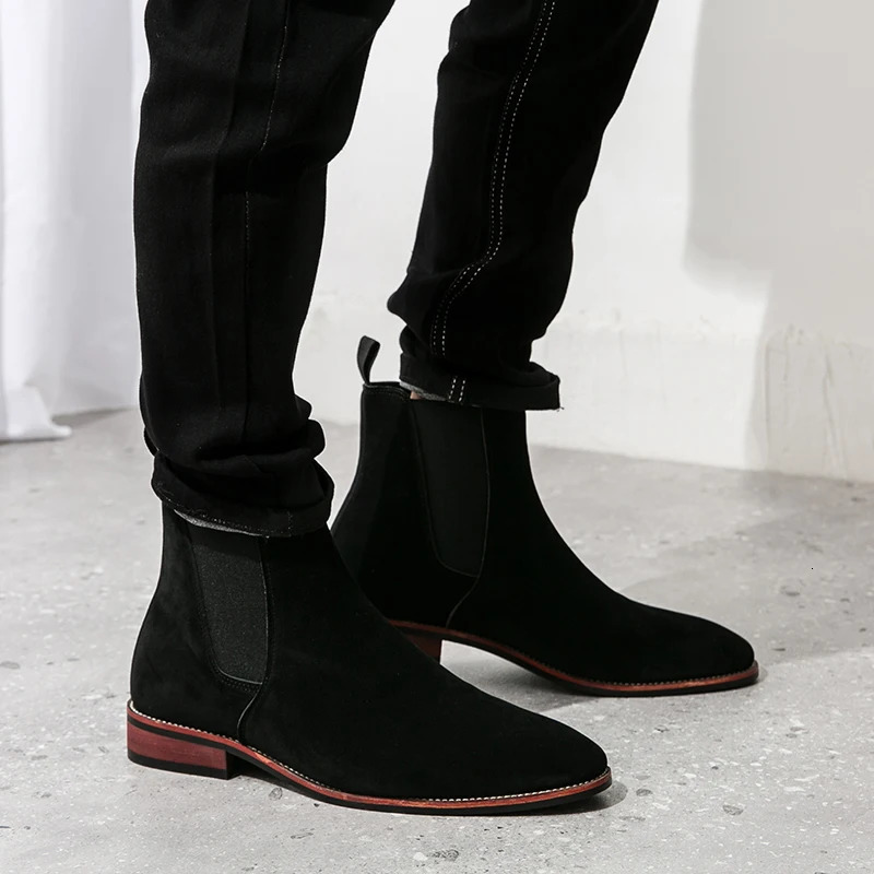 Chelsea boots mens suede leather ankle boots mens short casual shoes British style denim boots 241031
