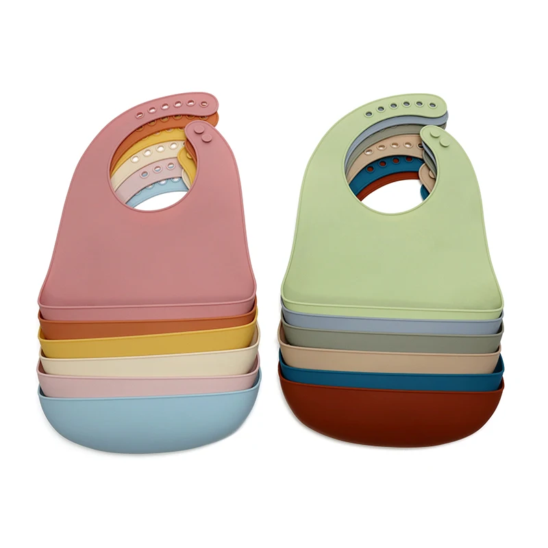Mother Kids 1PC Soft Silicone 2025 new Waterproof Baby Bib Infant Bibs Newborn Feeding Scarf Adjustable Bibs Burp Cloths Baby Stuff
