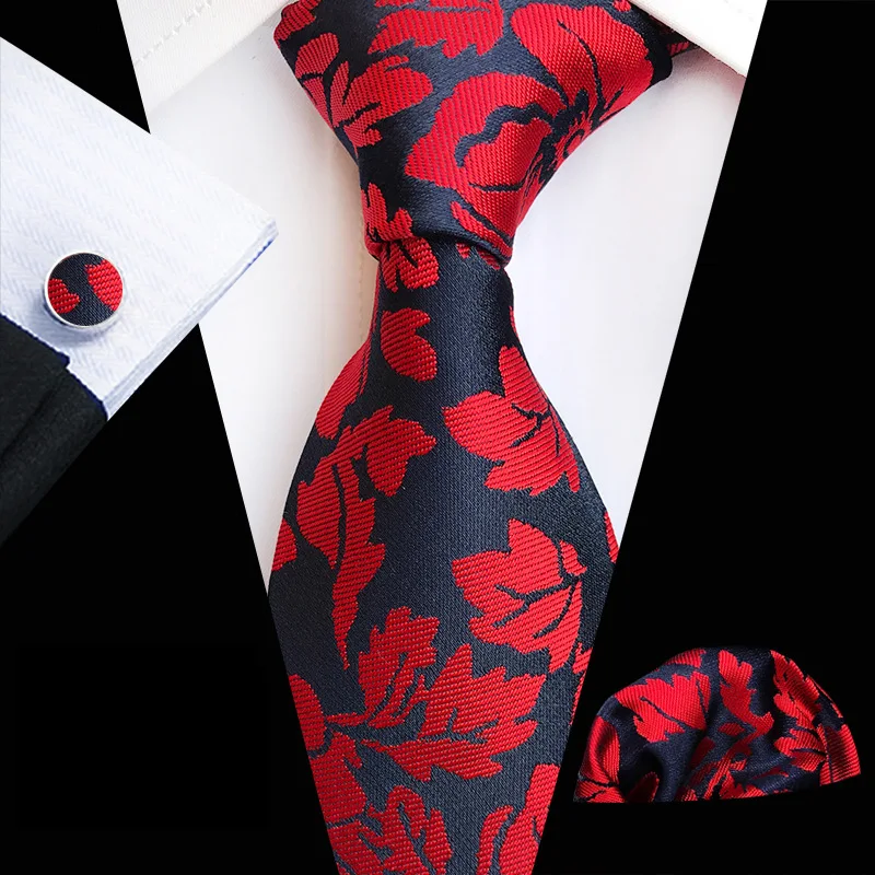 Wisteria Men's new Tie Three Piece Suit Including 2025 Tie Pocket Towel Cufflinks
