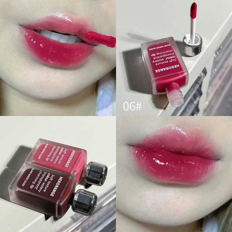 Punk Juice Red Lipstick Gloss Black Mirror Water Light Lipstick Glass Jelly Glass Waterproof Durable Lipstick Transparent Tone Makeup W241101