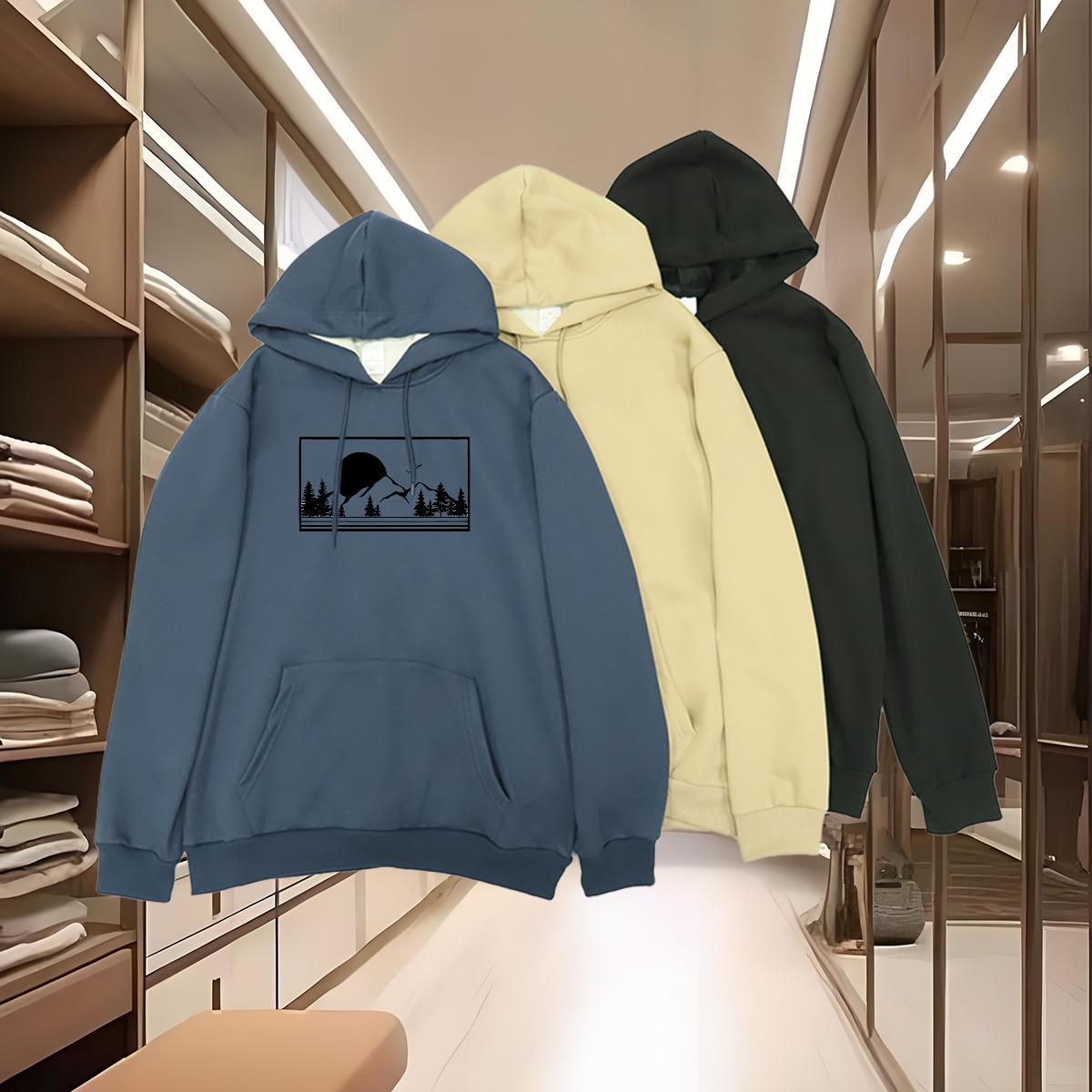 Classic Hoodie For Woman Tops Lady Unisex Hooded Sweatshirt Plus Size Cartoon 350g Cotton Breathable Hooded Collar Casual Beach