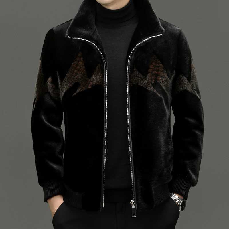 YEAE Luxury Imitation Fur Coat Men 2024 Designer Clothes Men Lapel Male Coats for Winter Mens Jacke Mens Clothing OvercoatXJ241102