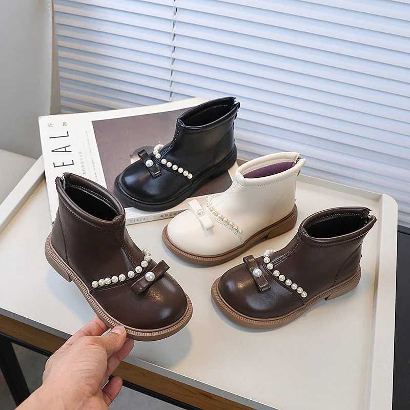 Spring and Autumn Girls and Childrens Boots New Childrens Shoulder Fashion Boots Solid Color Sweet and Unique Princess Short Ankle Boots M241102