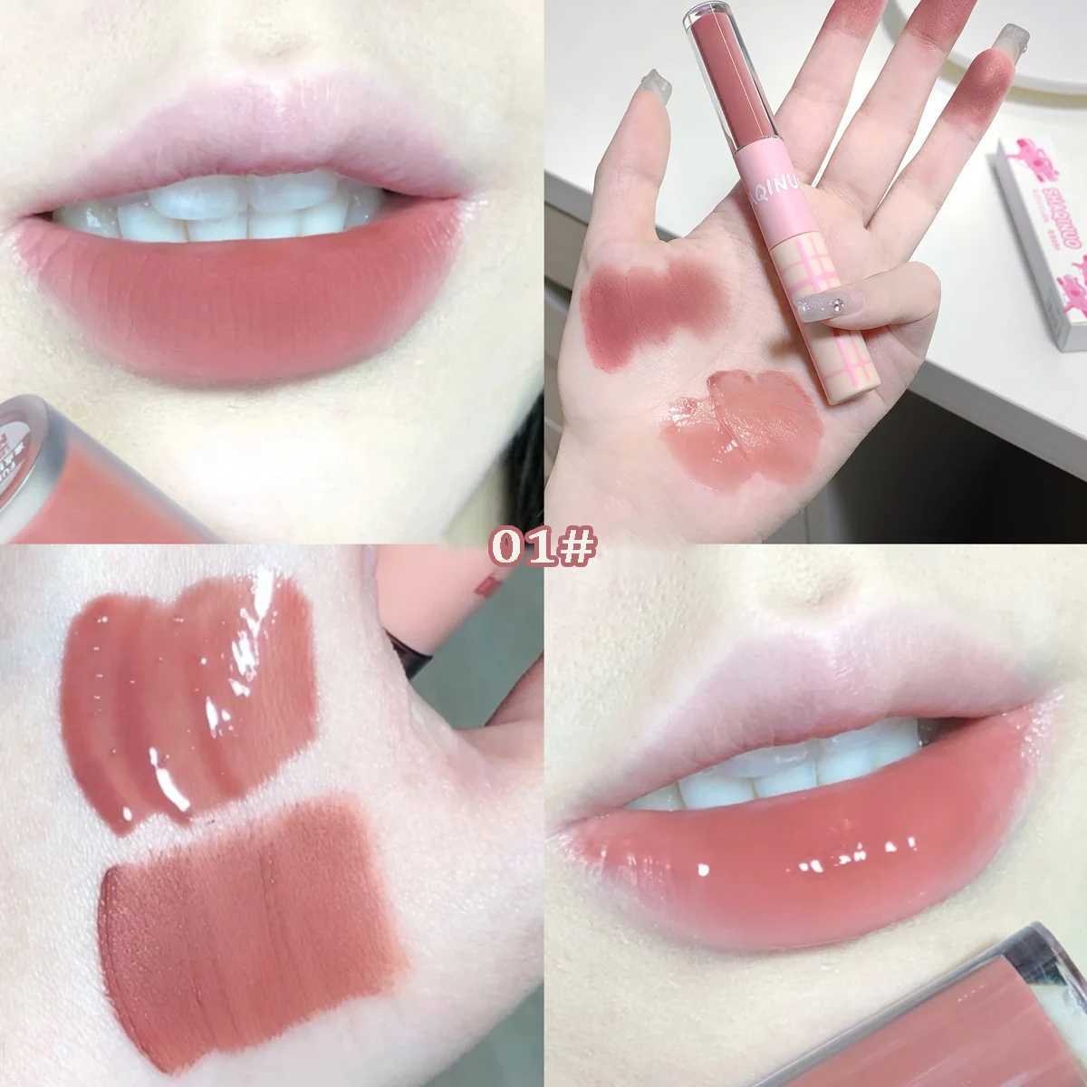 Double sided lipstick full gloss mirror lipstick matte velvet lipstick long-lasting color moisturizing lipstick gloss coloring cosmetics W241101