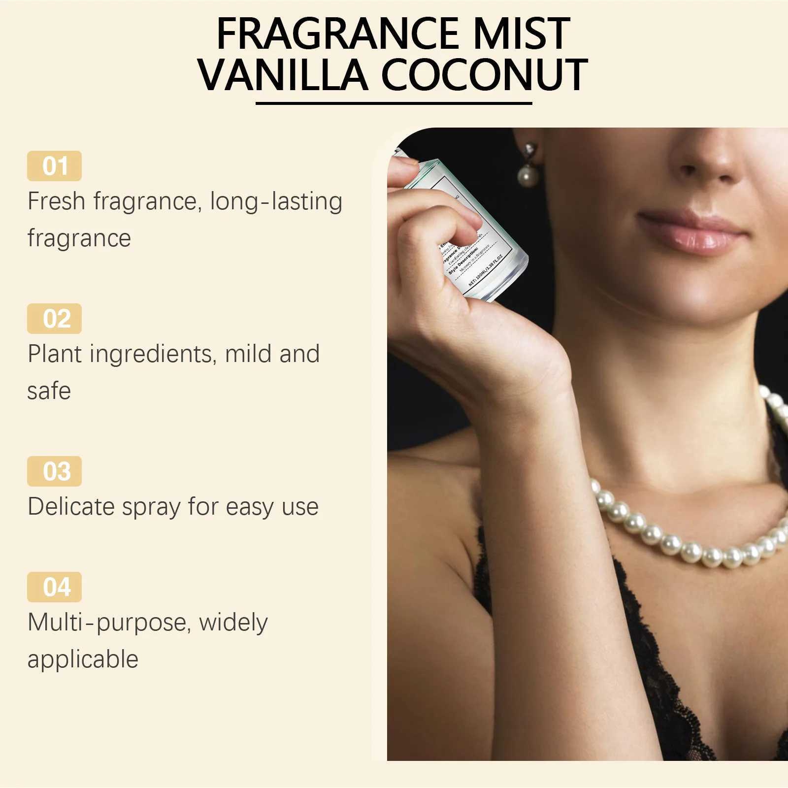 Vanilla Coconut perfume Persistent Floral Attractive Love perfume spray Flirting Attractive Pheromone Body sprayW241102