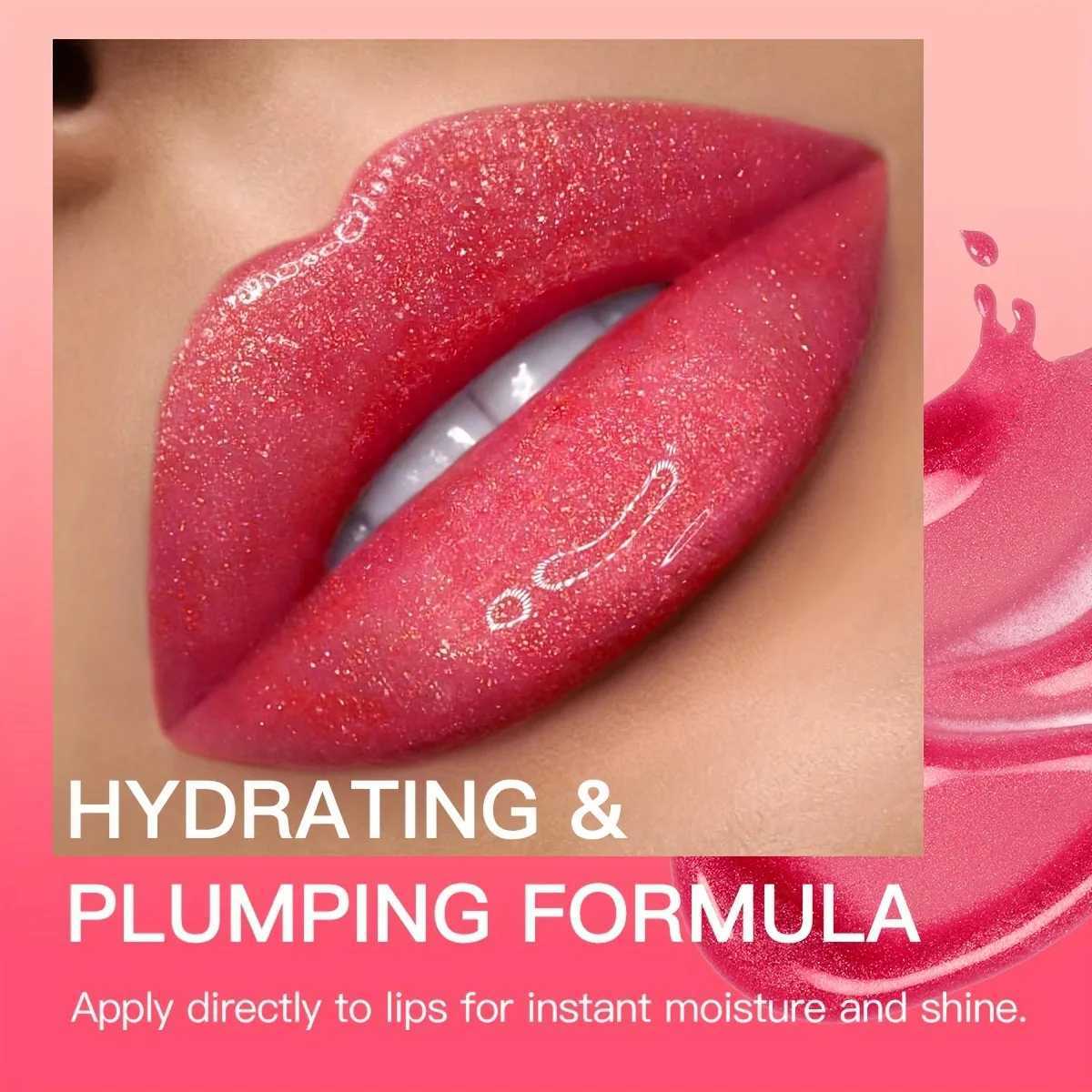 USHAS Mirror Shiny Lipgloss 12 Color Long lasting Moisturizing Liquid lipstick Sequin lipstick Christmas Halloween W241101