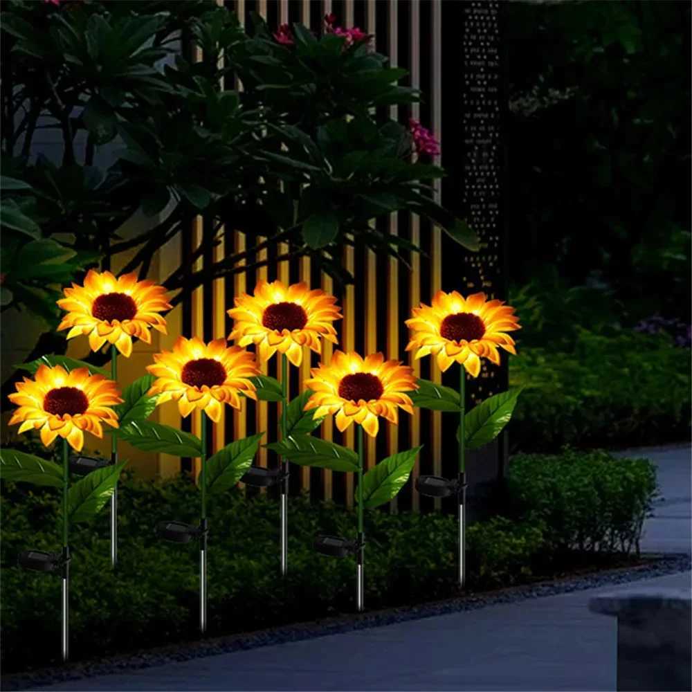 Solar powered outdoor garden decoration sunflower light waterproof solar powered outdoor light decoration garden courtyard backyard X241102
