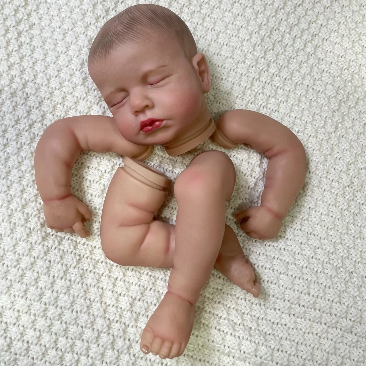 20 Inch Reborn LouLou 3D Skin Painted Kit With Rooted Eyelashes and Cloth Body Unassembled new Reborn Baby 2025 Doll Parts DIY Molds