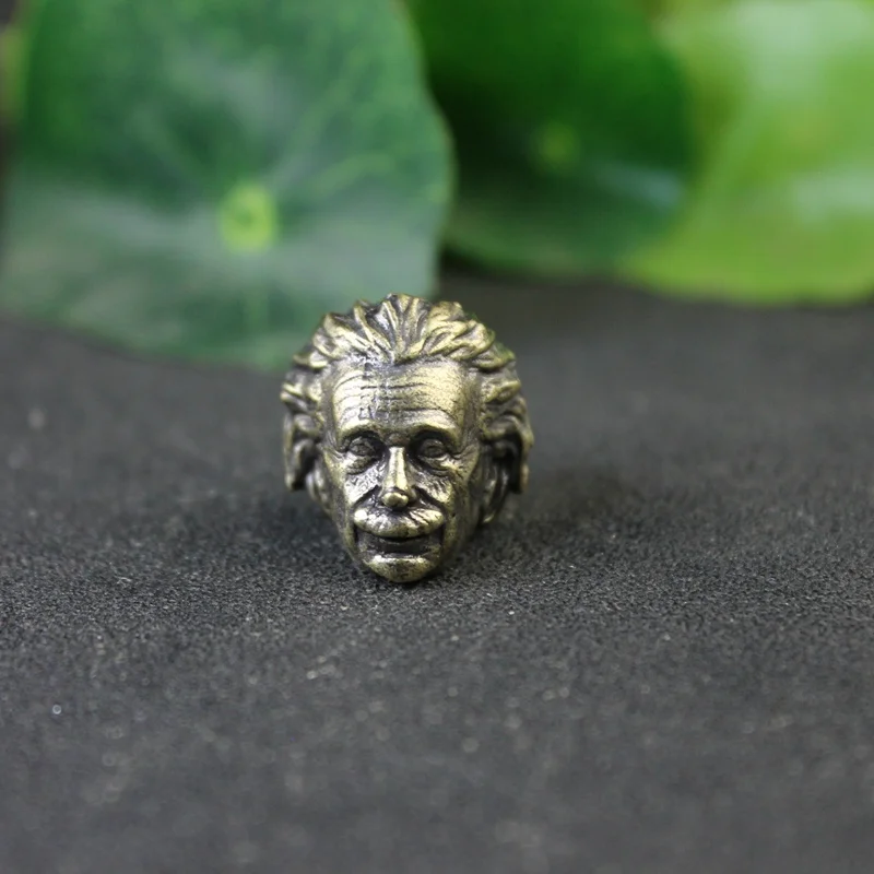 EDC Brass Great Physicist Head 2025 Sculpture Knife new Bead Lanyard Pendants Charms Paracord Bead DIY Umbrella Rope Bracelet Accessories