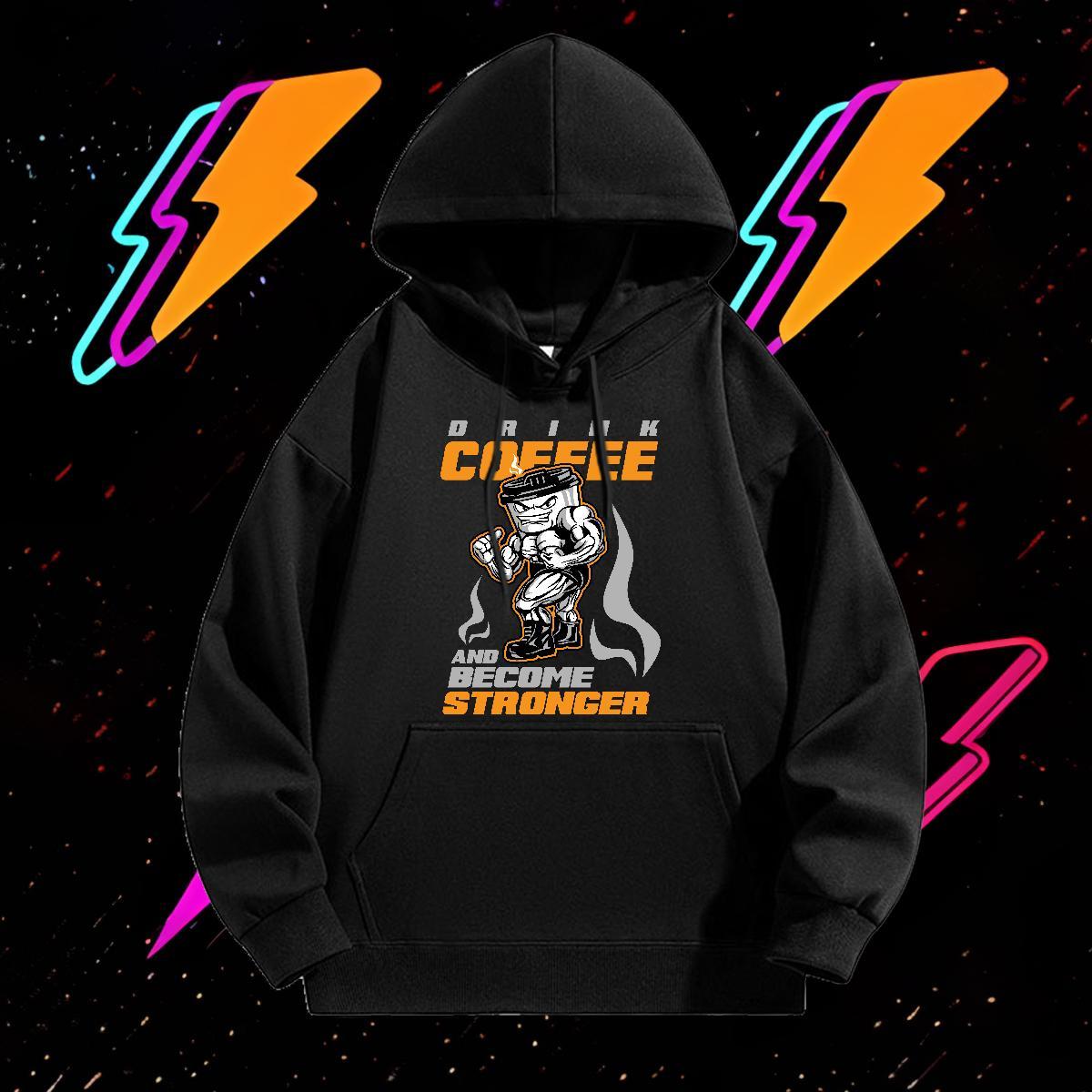 Fashion Casual Hoodie Breathable Drawstring High Quality Men Clothes Hoodie Cartoon Printing S-3XL Top Pullover Hoodie Y2K Cotton 350g