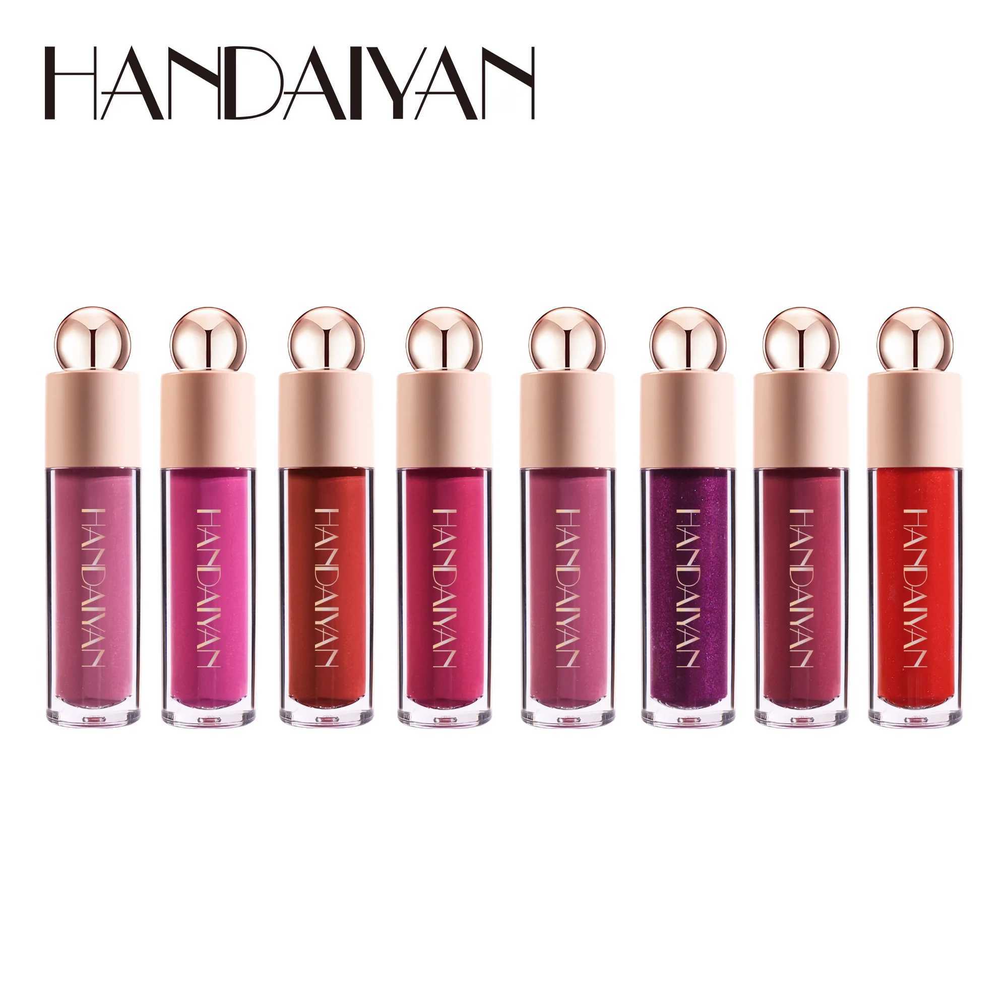 HANDAIYAN 8 Glossy shiny metal natural rodless cup durable waterproof liquid lipstick party cosmetics W241101