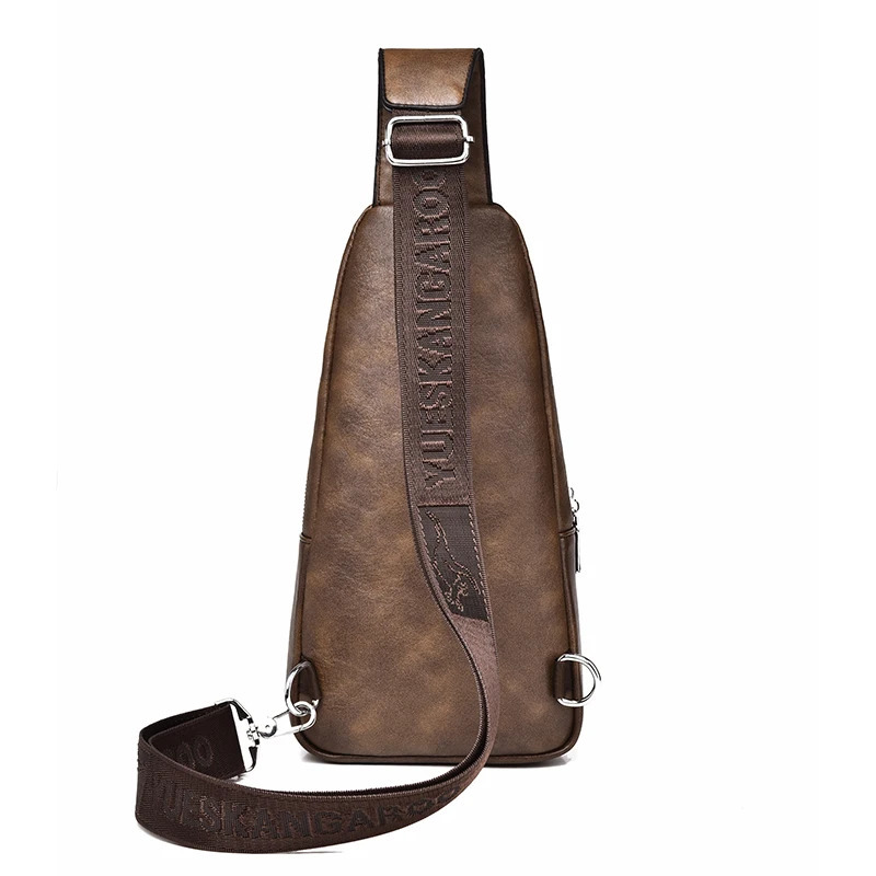 Kangaroo Men Chest Bag Leather Belt Sling Pack Crossbody Bags Male Business Messenger Shoulder Gift For Husband 241029