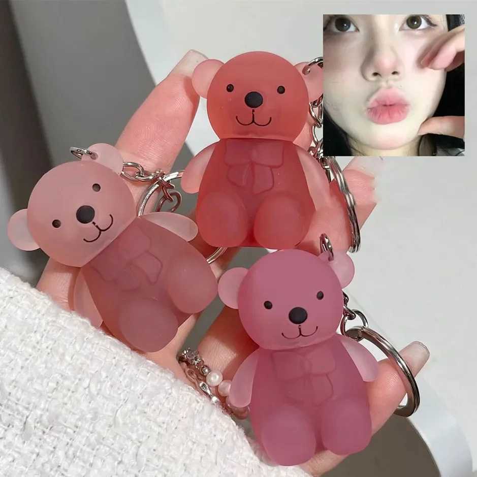 Cute Bear Key Chain lipstick Matte Velvet Mouse Grey Pink lipstick Waterproof Lasting Stick Free Lip Color Korean Cosmetics W241101