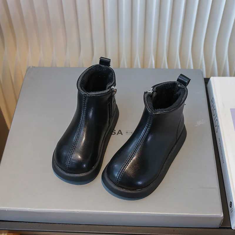 Little girl autumn warm wool ankle boots winter childrens boots 2-10 years old childrens boots brown black M241102