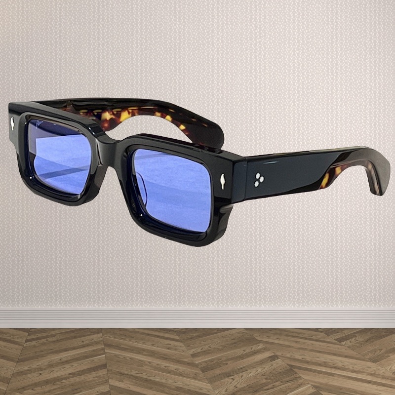 Ascari Acetate Sunglasses Designer 49-23 Handmade TOP Quality High Square Glasses Retro Vintage Frame for Men Driving Women Optical Handcrafted in Jap