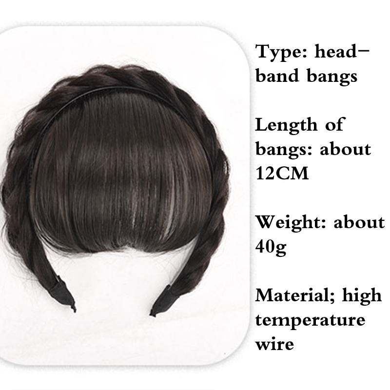 New Concubine Natural Synthetic Headband With Bangs Without Sideburns In Women's Heat Resistant Wig Braid Headband