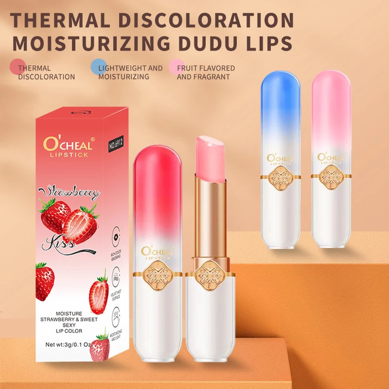 OCHEAL Colorful Fruit lipstick Peach Temperature Change lipstick Waterproof Long lasting lipstick 241031
