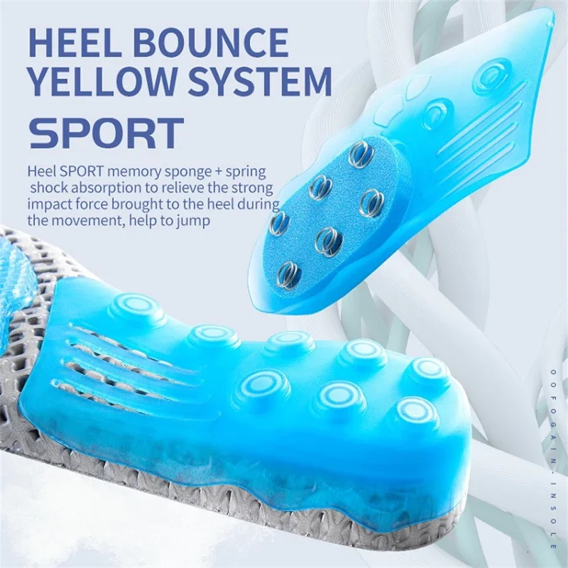 Sport Spring Silicone Gel Insoles for Women Men Ortic Sole Pad For Shoes Deont Breathable Cushion Running Feet 240321