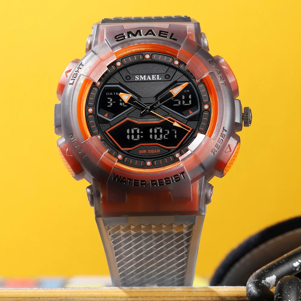 SMAEL Brand Men Watches Digital Watch 2025 LED Sport Watches Men's Wristwatches Student new Waterproof Dual Time Watches LED Clock Male