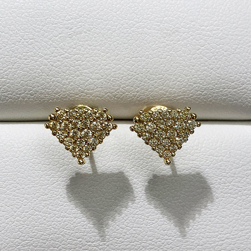 Classic Geometric Diamond Stud Earrings Women Fashion 925 Sterling Silver Triangle Crystal Stud Designer Gold Zircon Earrings Wedding Jewelry