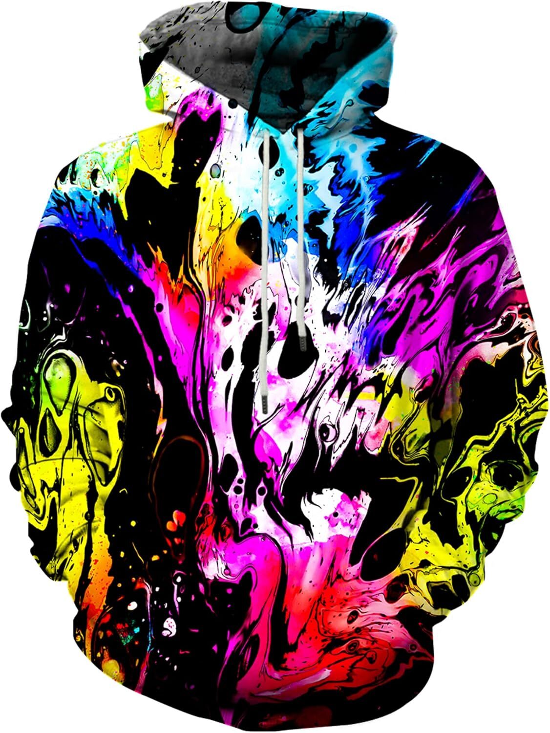 Hoodie for Mens Womens Unisex 3D Printed Hooded Sweatshirt Casual Pullover Hoodie with Big Pockets Graphic Hoodies Graffiti art sweatshirt Pullover Lo