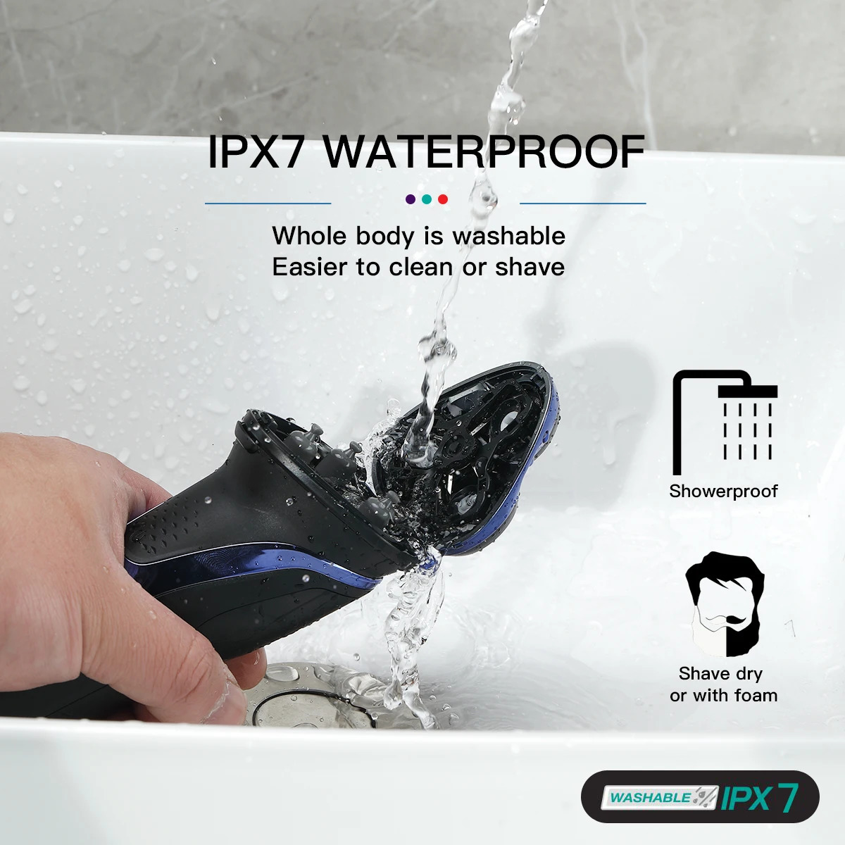 VGR Shaver Electric Razor Professional Shaving Machine Floating Beard Trimmer IPX7 Waterproof Rechargeable Shaver for Men V-306 240325