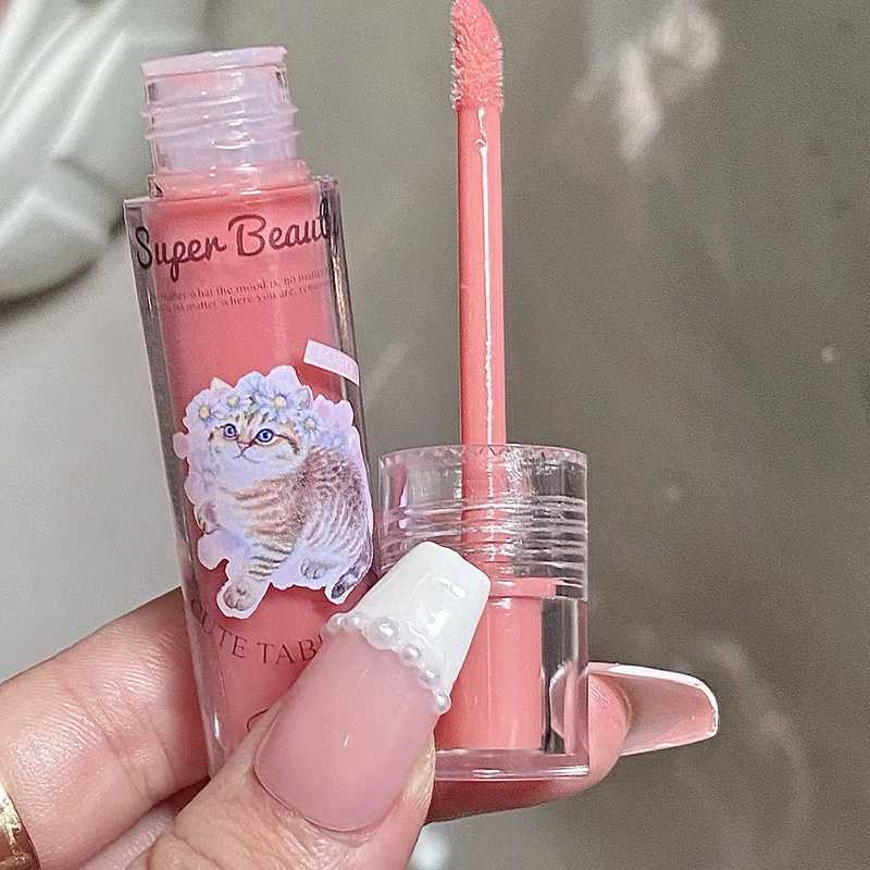 Cute Cat Mirror Liquid lipstick Waterproof Moisturizing Jelly lipstick Glossy Lasting Lip Free lipstick Cosmetics W241101