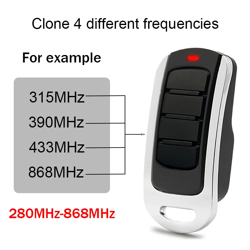 Garage Door Remote Control Duplicator 280-868MHz Multi-Frequency Variable Code Gate Opener Command 433MHz Handheld Transmitter