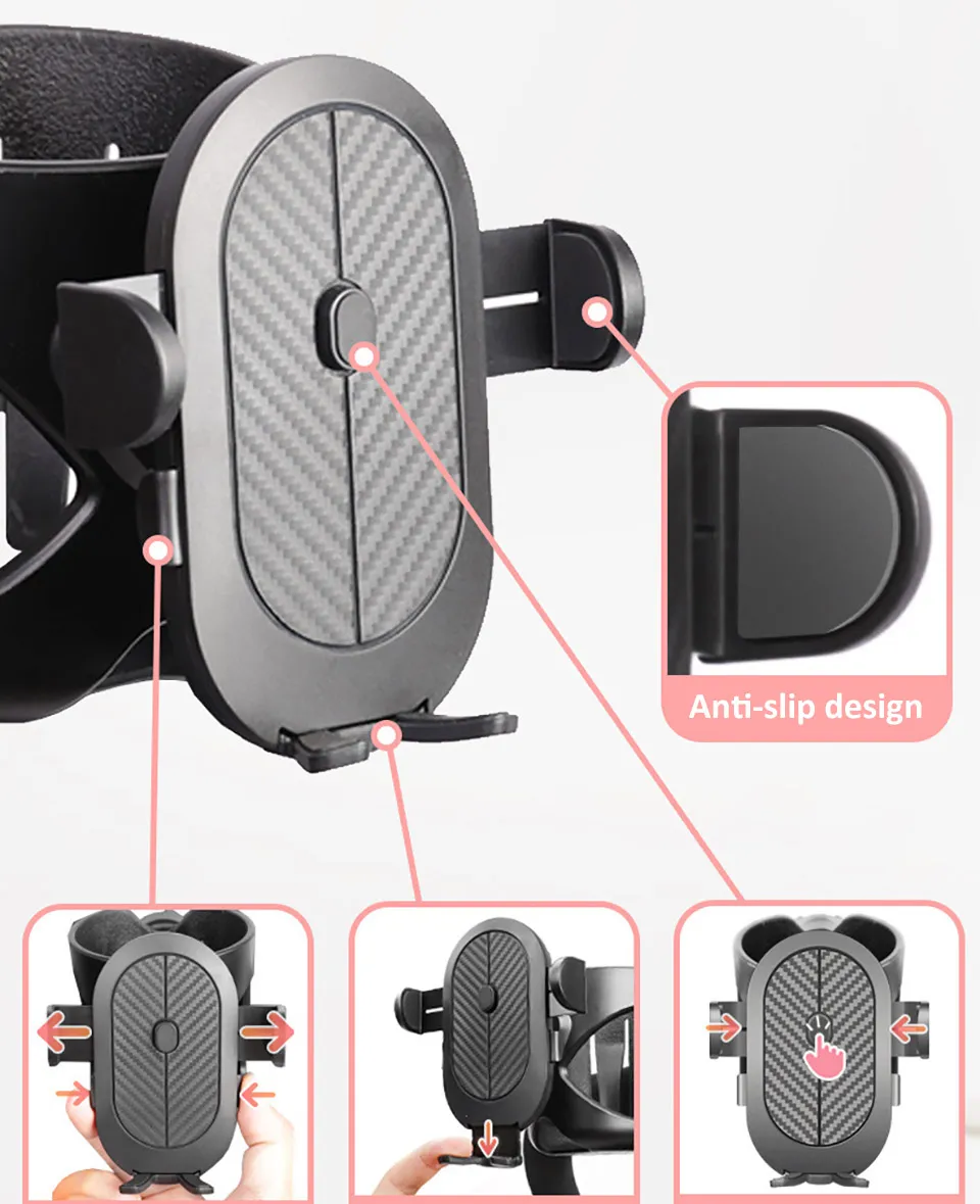 Cup Holder For Stroller Phone Support Outing Travel Universal Pram Kids Bicycle Baby Stroller Accessories Anti-Slip Design 1Pc