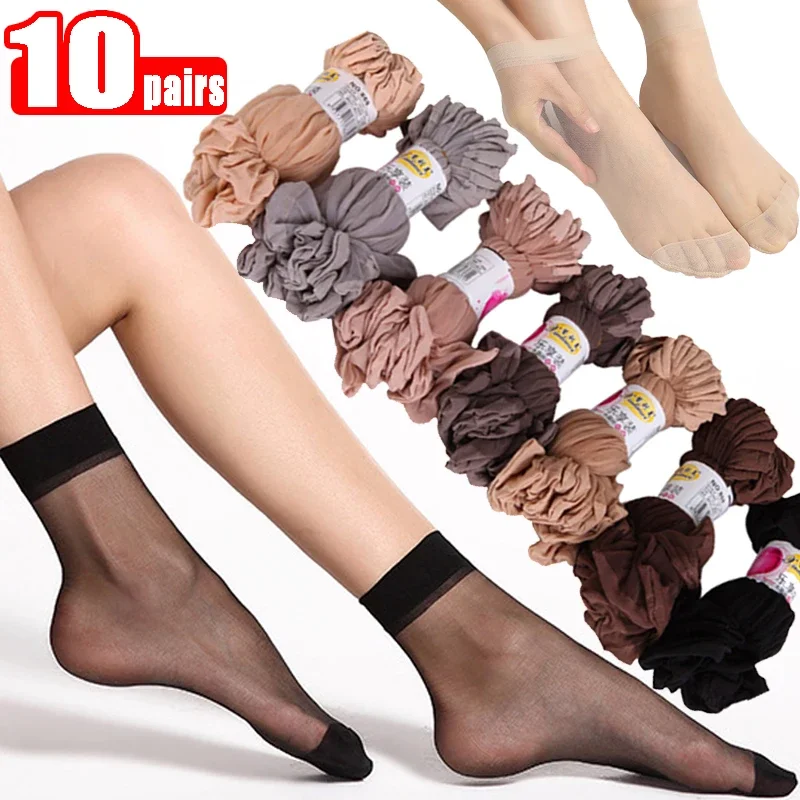 Spring Summer Women's Sexy Transparent Silky new Ankle 2025 Sock Stocking Ultra-thin Crystal Invisible Socks Girl Charm Sox Short Hosiery