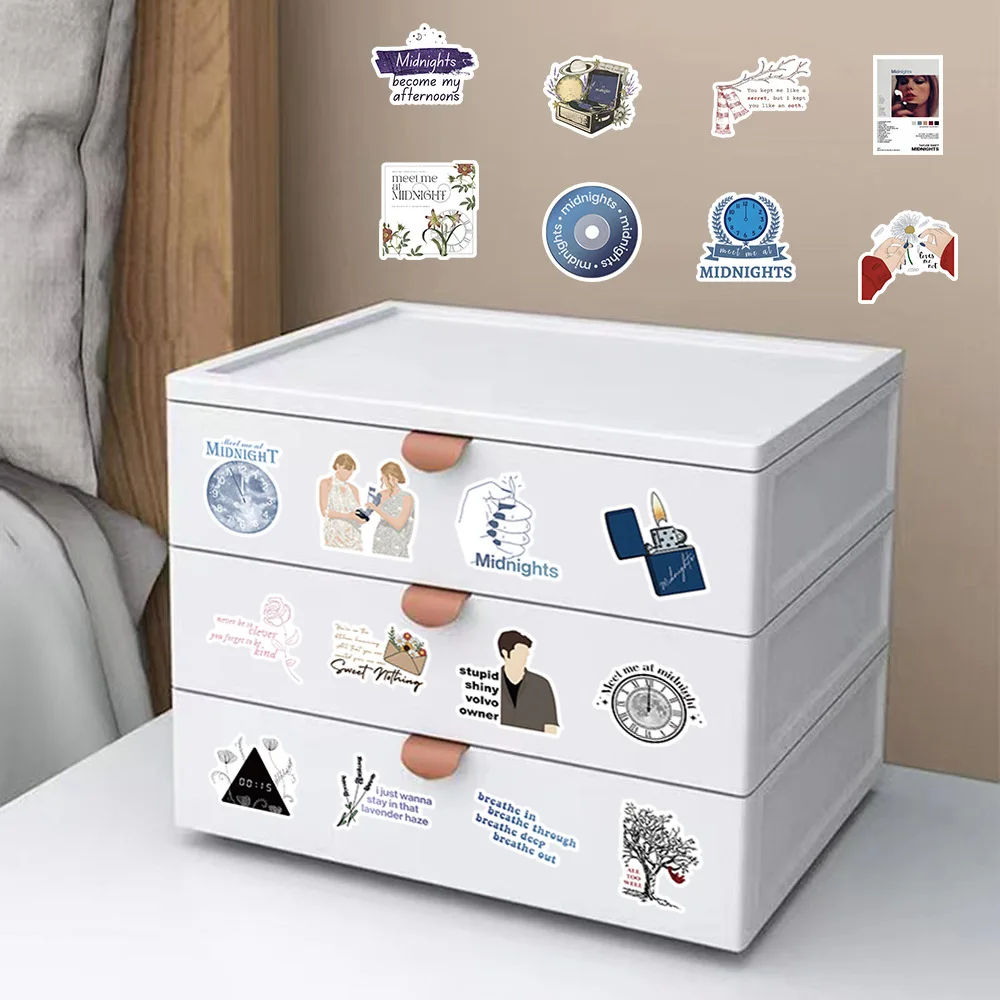 10/60PCS new New Album Midnights 2025 Stickers Beautiful Stickers DIY Mobile Phone Notebook Graffiti Children's Toys Case Stickers