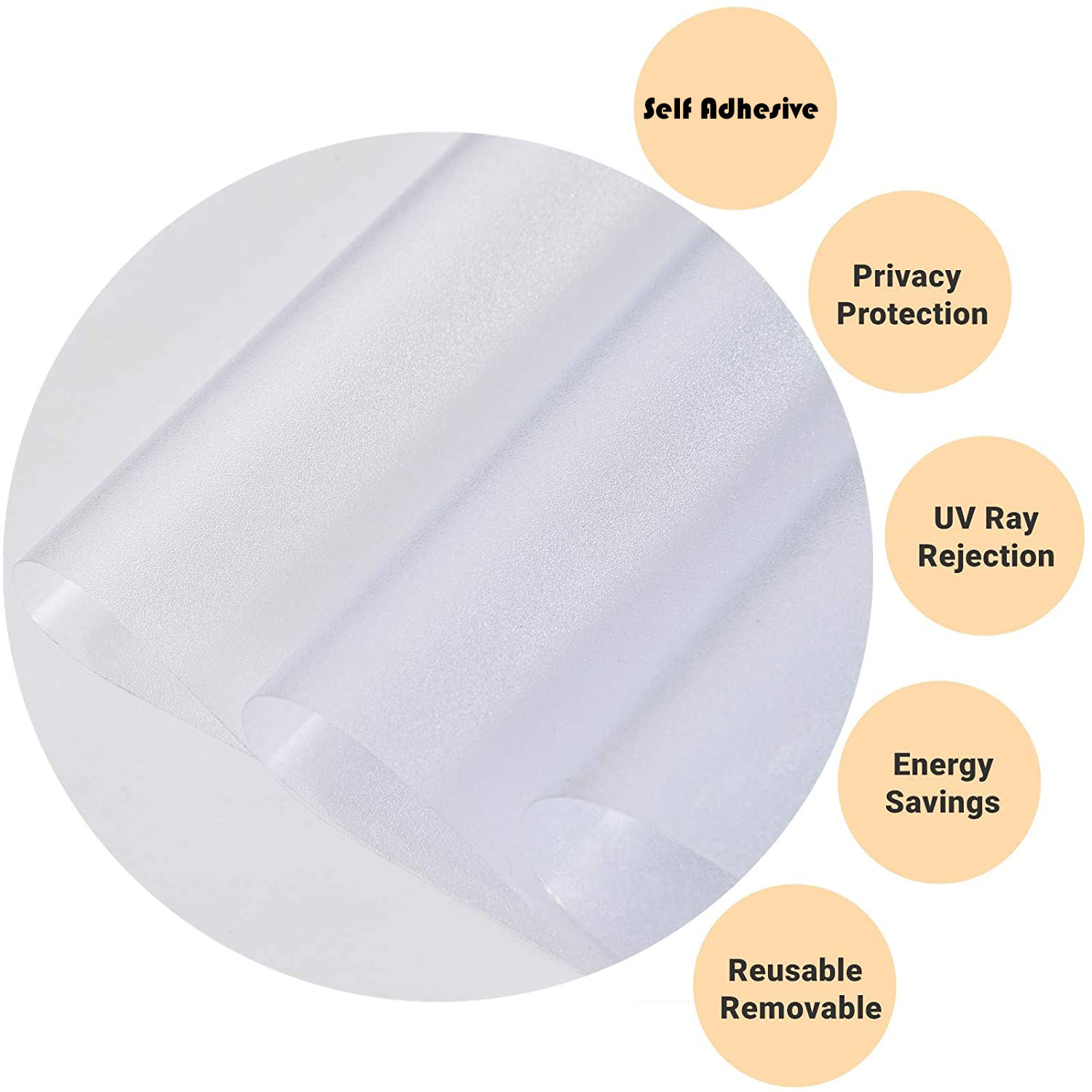 Matte Pure Frosted Window new Film Privacy Glass Vinyl Self Adhesive Film for Home Door Heat 2025 Control Tint UV Protective Sticker