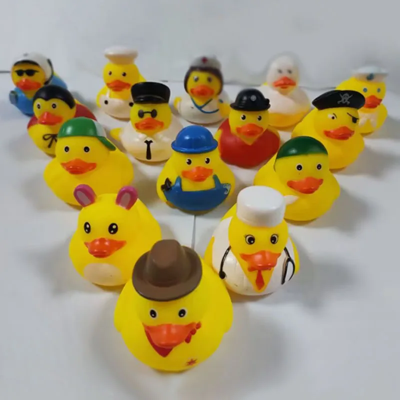 5-30Pcs/Lot Rubber Ducks 2025 Baby Bath Toys Kids Shower Bath Toy Float Squeaky Sound Duck Water new Play Game Gift For Children