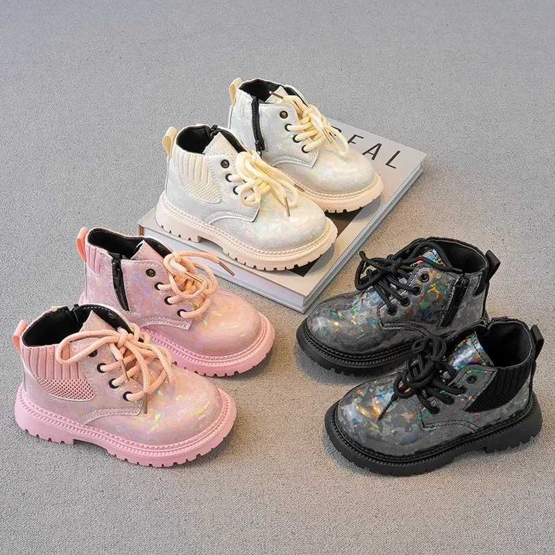 Childrens leather ankle boots girls fashionable autumn new style casual and comfortable childrens boots childrens soft sole non slip leather Botas M24