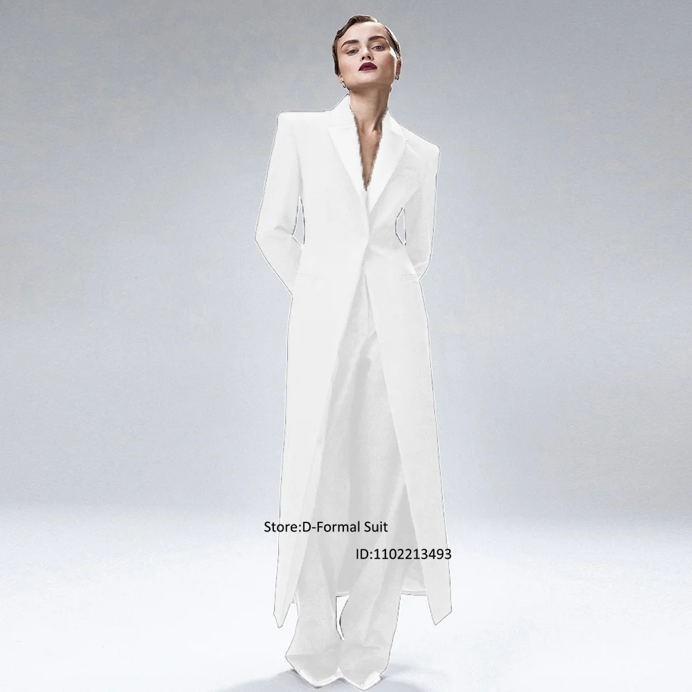 2023 New Women's 2 Piece Set Slim Fit Birthday Party Suit Long Coat + Straight Pants Temperament High 2025 Street new Blazer Suits