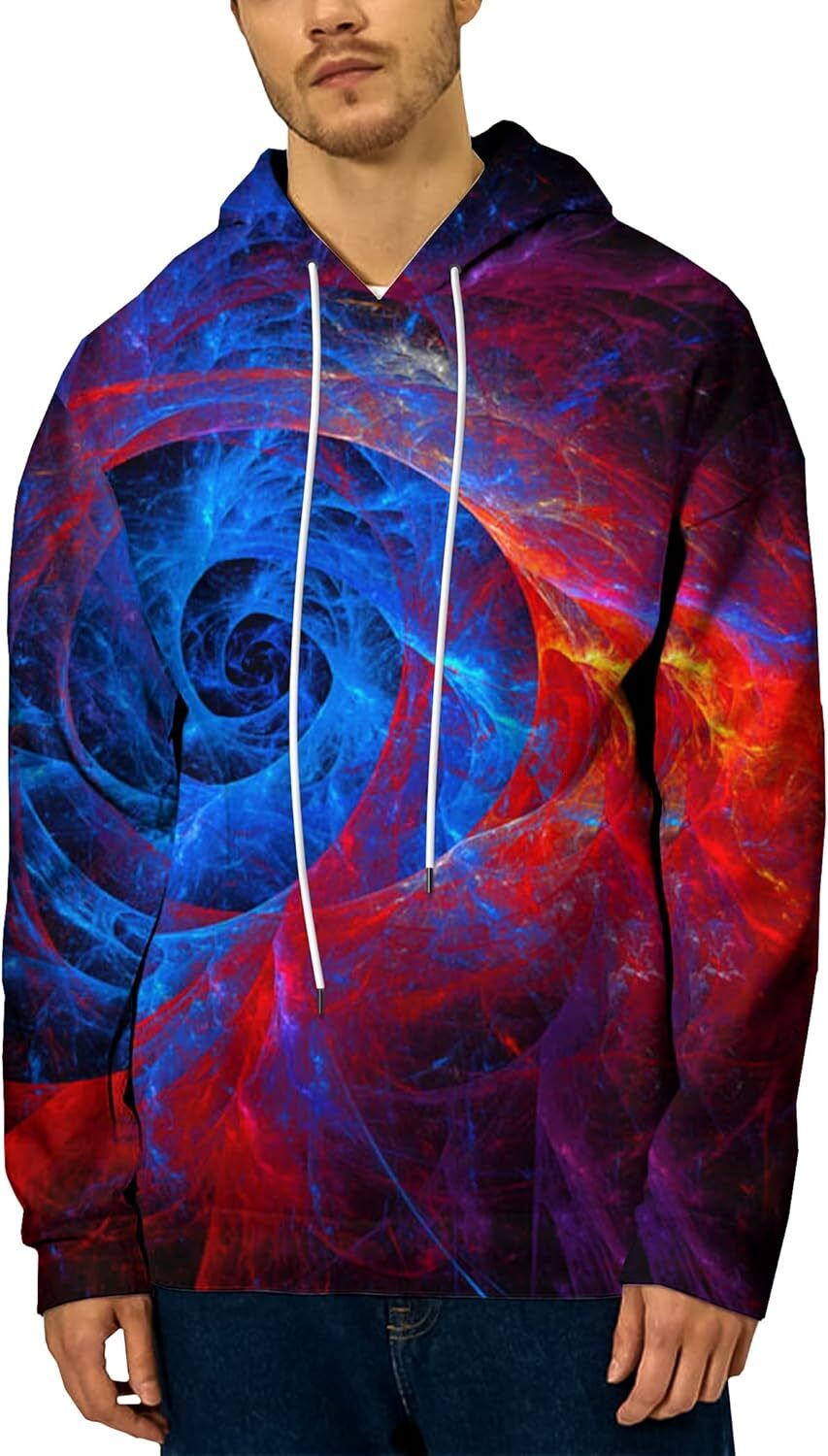 Hoodie for Mens Womens Unisex 3D Printed Hoodies Graphic Pullover Hooded Water and fire merge for Men Women Graphic Hoodies sweatshirt Pullover Long S