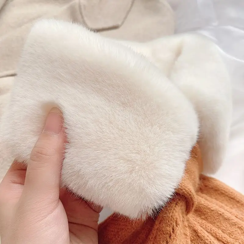 2025 Winter Soft Faux Fur Scarf Women Girl Elegant new Knitted Fish Tail Cross Snood Scarves Outdoor Windproof Neck Warmer Neckerchief